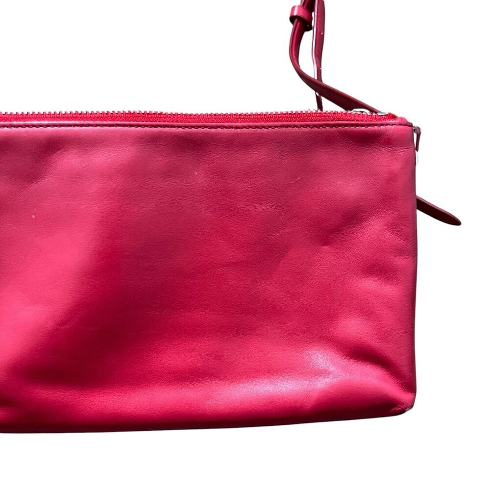 Coach Lyla Double Gusset Zip Crossbody Red Genuine Leather FLAWS* - Picture 15 of 16